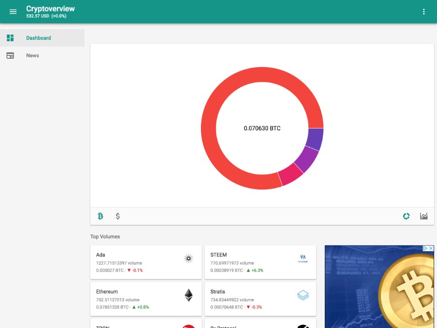 Cryptoverview: A friendly Dashboard for your cryptocurrency portfolio